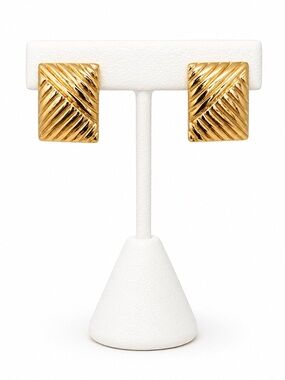 Textured Rectangle Stud Earrings
